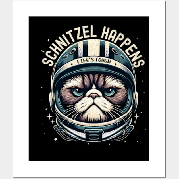 Annoyed Space Cat Wall Art by BeanStiks